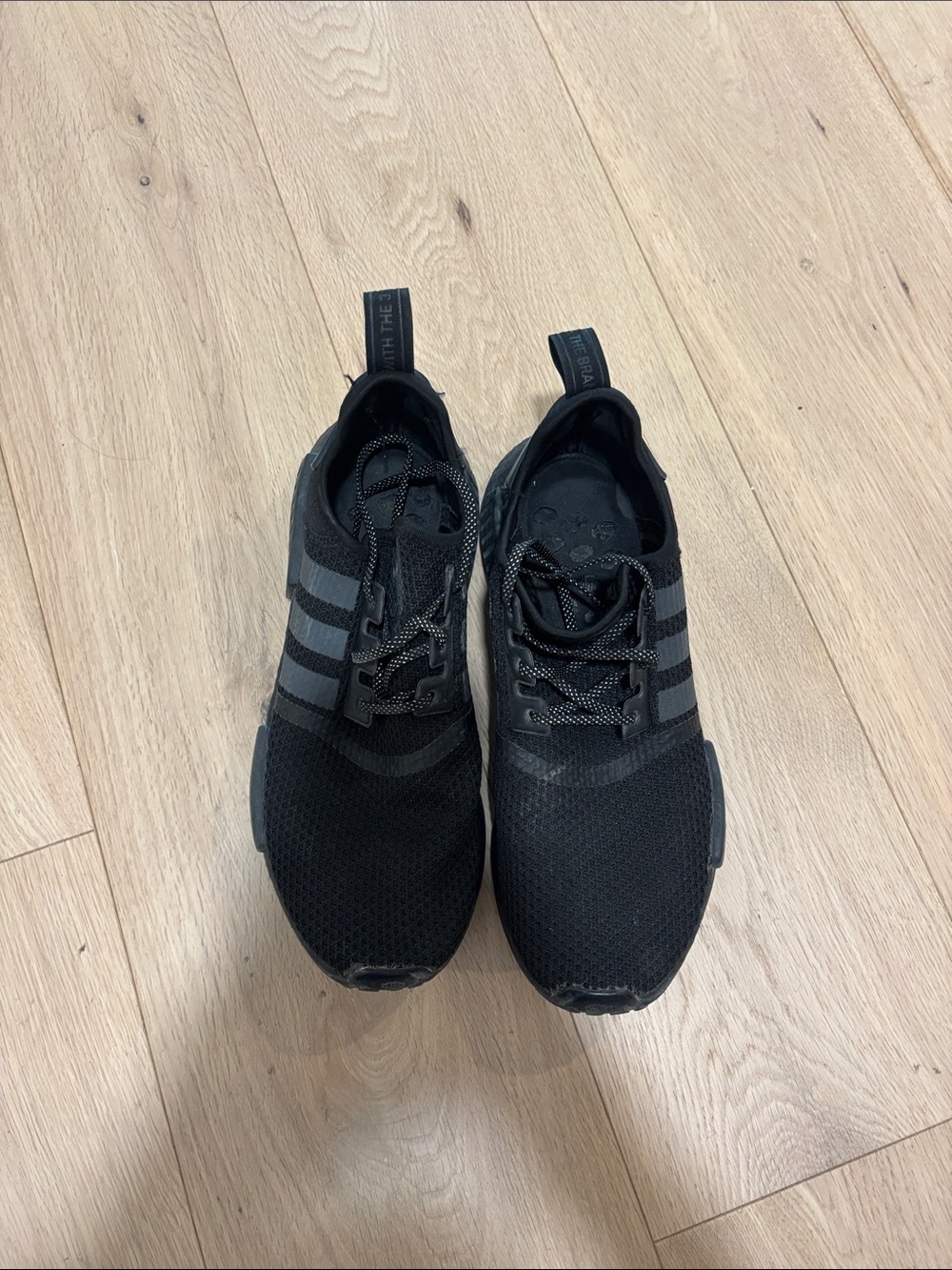 adidas Black Mesh Runner with Gray Stripes